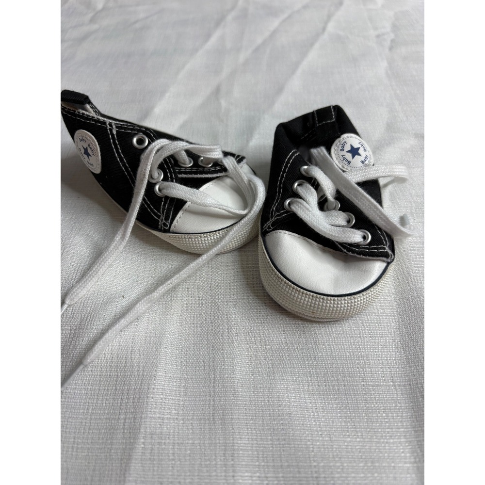 Baby Baby Infant Soft Sole Canvas Sneakers Black White Polka Dot Crib Shoes